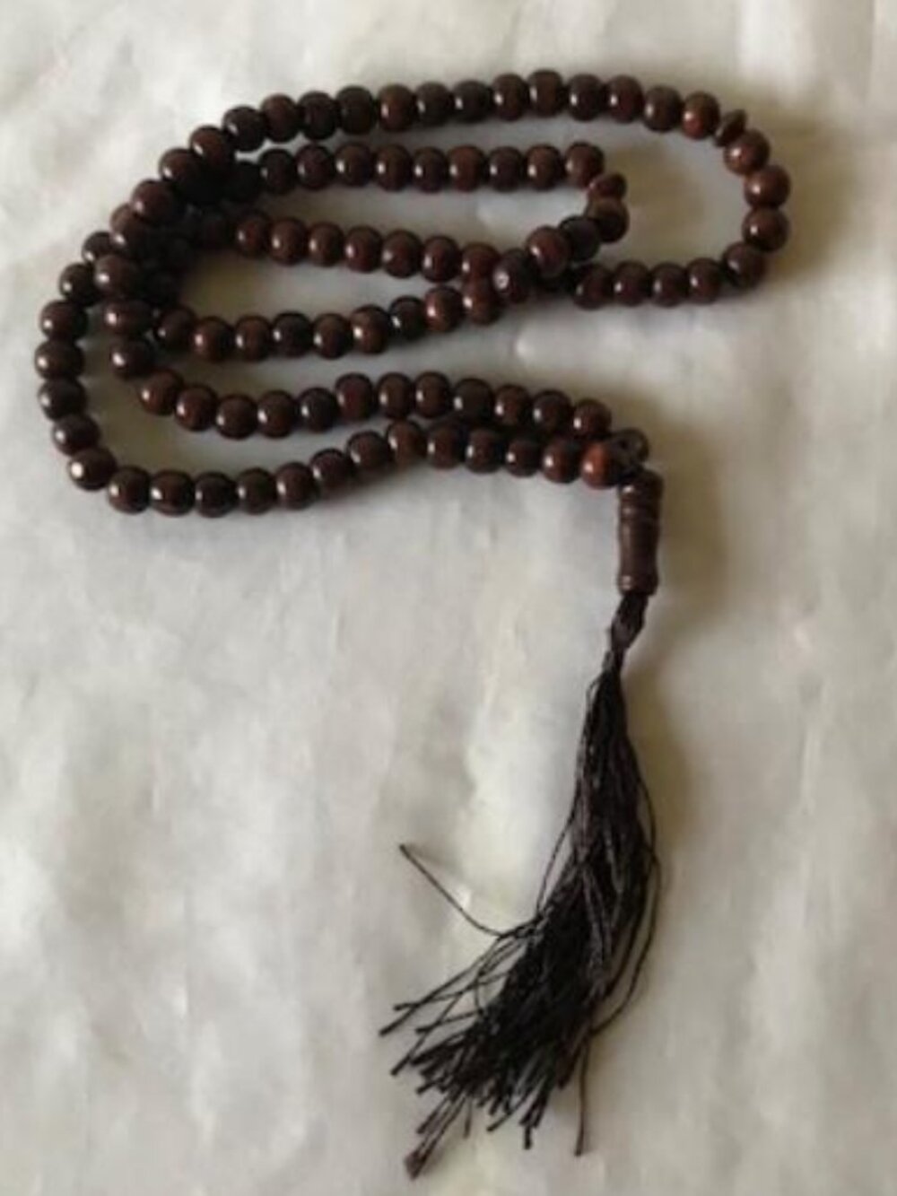 Islamic Tasbih Prayer 99 Beads Wood Muslim Hand Made Misbaha Dark Brown
